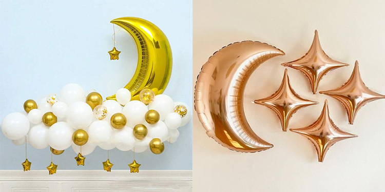 Crescent moon balloons