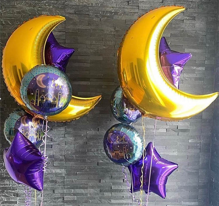 Crescent moon balloons
