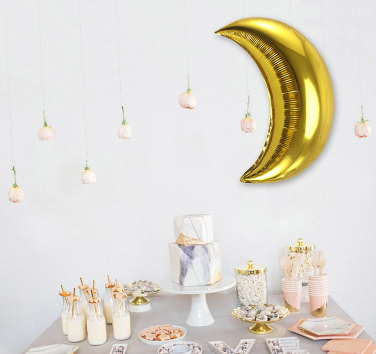 Crescent moon balloons