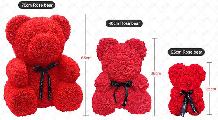 preserved rose bear size preserved rose bear size