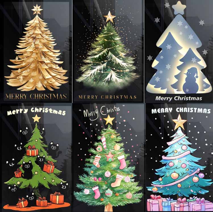 Christmas decorative static glass door sticker Christmas decorative static glass door sticker