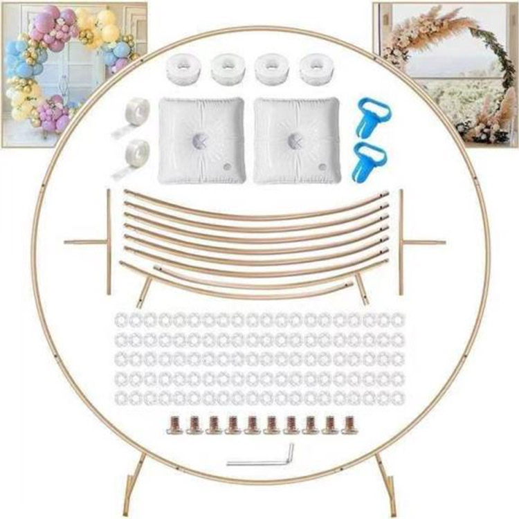 Арка из воздушного шара с круглым металлическим кронштейном